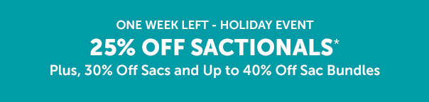 Holiday Event | 25% Off Sactionals Plus, 20% Off Sacs and Up to 40% Off Sac Bundles