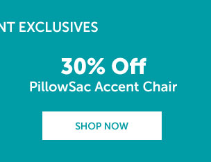 30% Off PillowSac Accent Chair | SHOP NOW >>